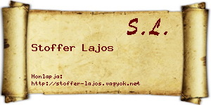 Stoffer Lajos névjegykártya
